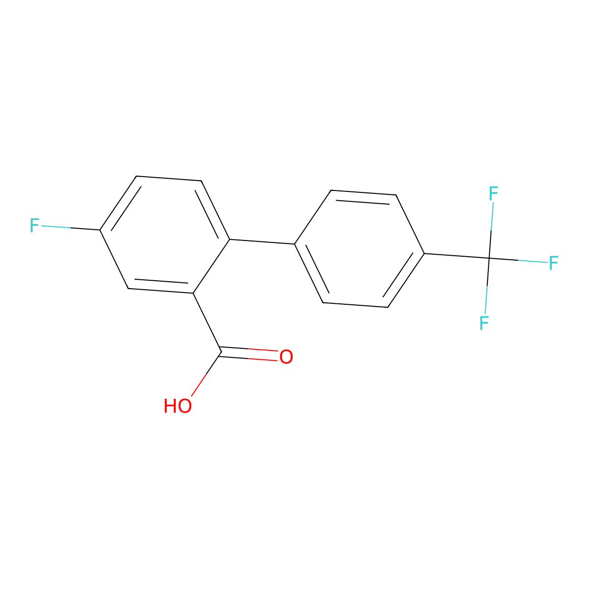 5-Fluoro-2-(4-trifluoromethylphenyl)benzoic acid molecular structure, CAS 537713-35-2