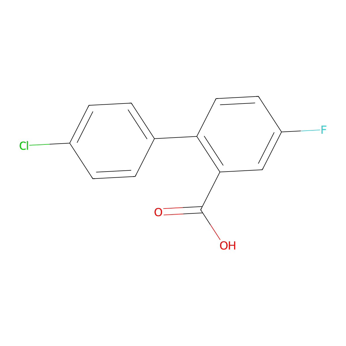 4'-Chloro-4-fluoro-[1,1'-biphenyl]-2-carboxylic acid molecular structure, CAS 537713-37-4