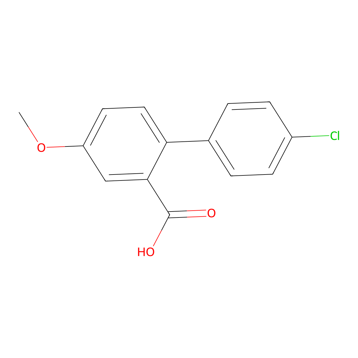 2-(4-Chlorophenyl)-5-methoxybenzoic acid molecular structure, CAS 537713-41-0