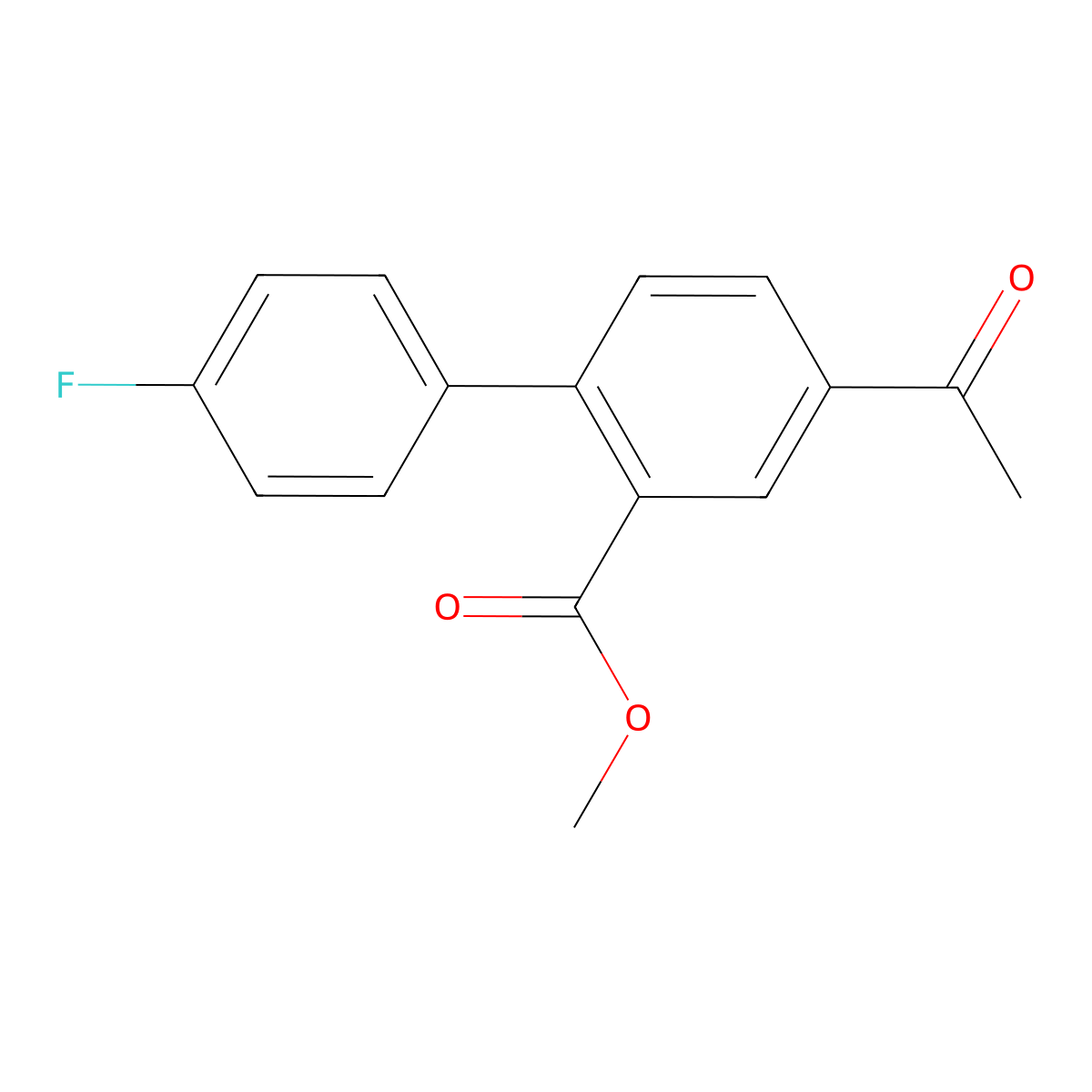 [1,1'-Biphenyl]-2-carboxylic acid, 4-acetyl-4'-fluoro-, methyl ester molecular structure, CAS 537715-88-1