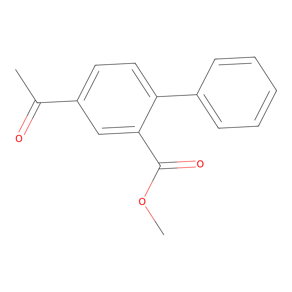 [1,1'-Biphenyl]-2-carboxylic acid, 4-acetyl-, methyl ester molecular structure, CAS 537715-93-8