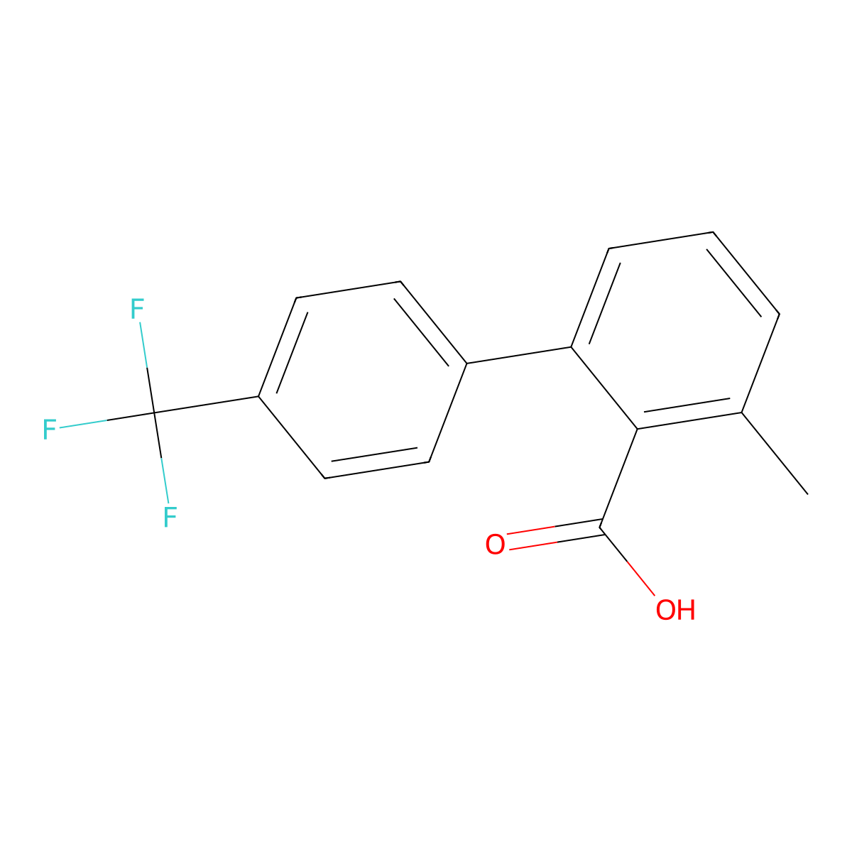6-Methyl-2-(4-trifluoromethylphenyl)benzoic acid molecular structure, CAS 537716-14-6
