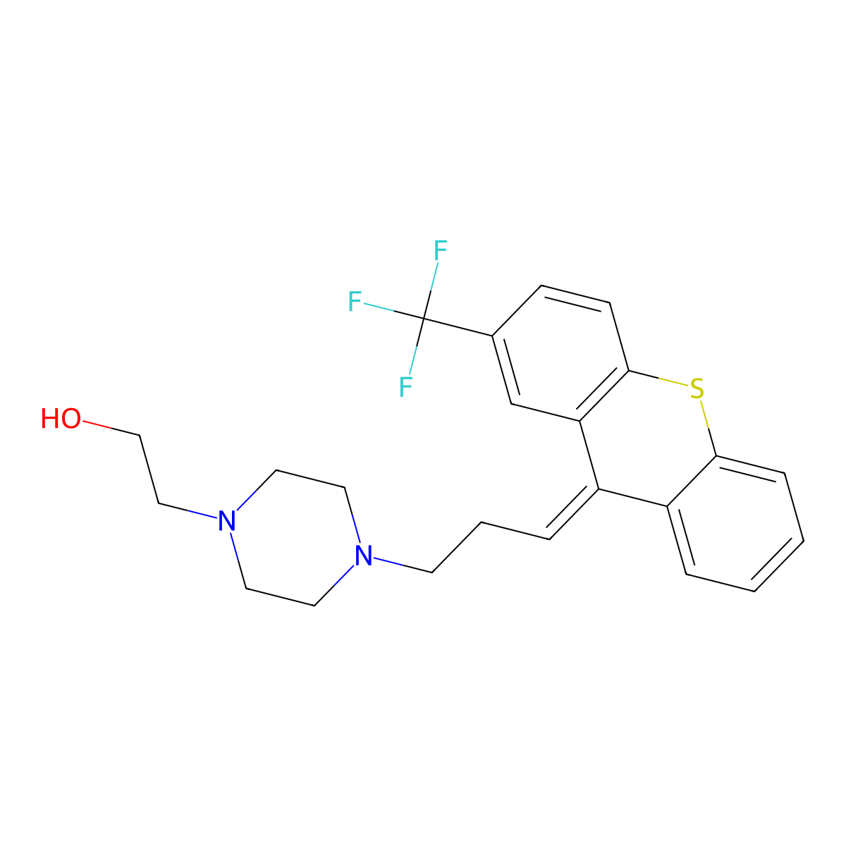 Trans-flupenthixol molecular structure, CAS 53772-85-3