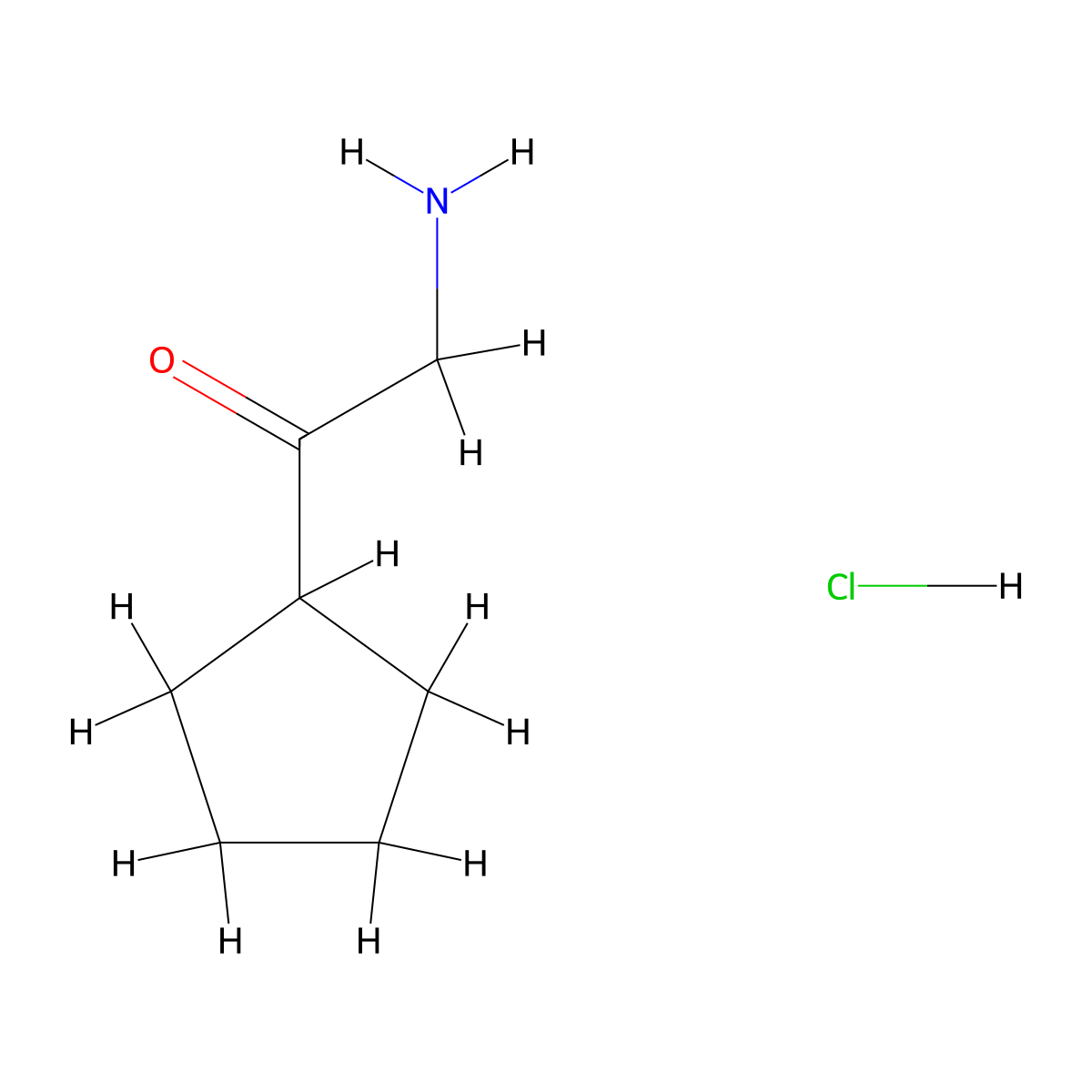 2-Amino-1-cyclopentylethan-1-one hydrochloride molecular structure, CAS 53773-36-7