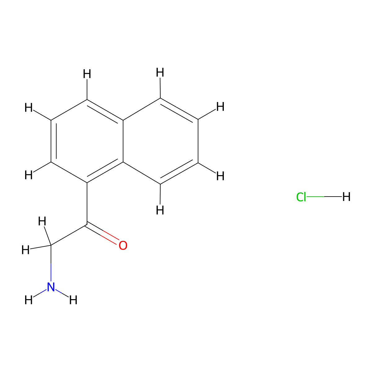 2-Amino-1-(naphthalen-1-yl)ethan-1-one hydrochloride molecular structure, CAS 53773-37-8