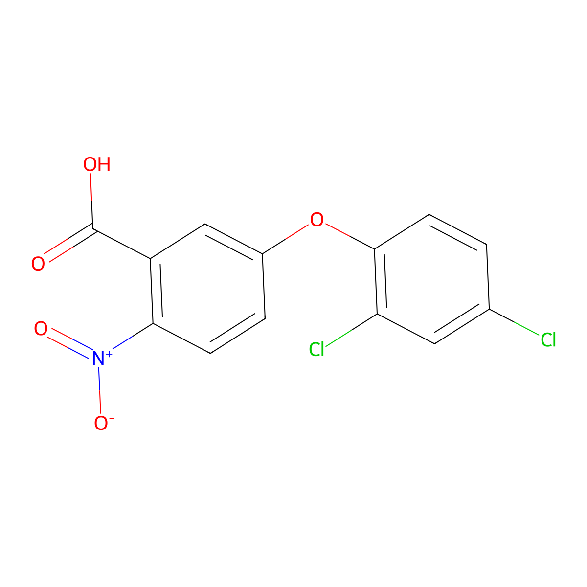 Bifenox acid molecular structure, CAS 53774-07-5