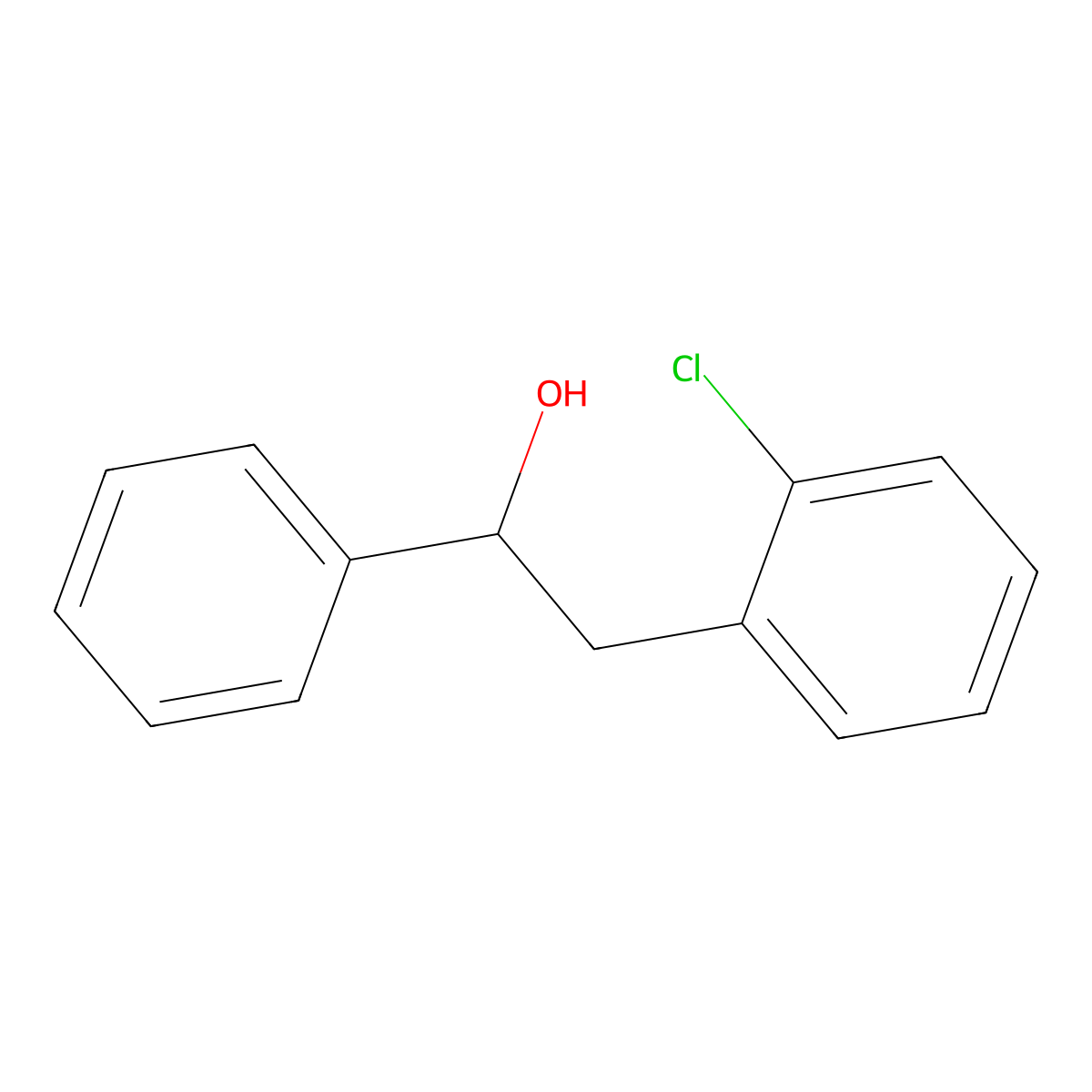 2-(2-Chlorophenyl)-1-phenylethan-1-ol molecular structure, CAS 53774-32-6