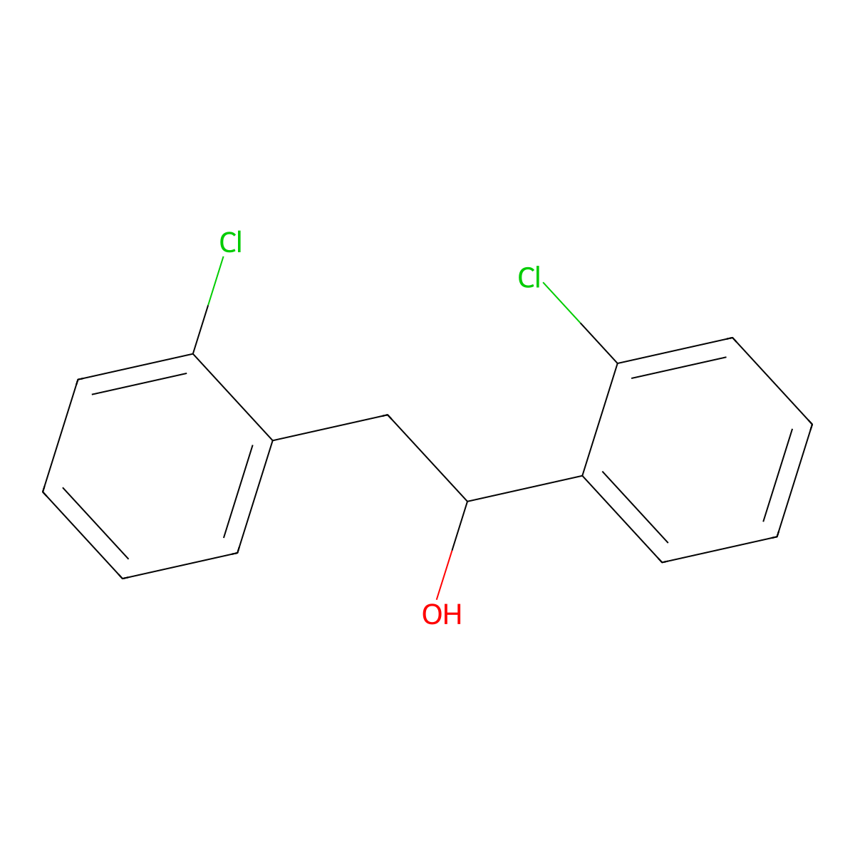 2-Chloro-alpha-(2-chlorophenyl)benzeneethanol molecular structure, CAS 53774-33-7