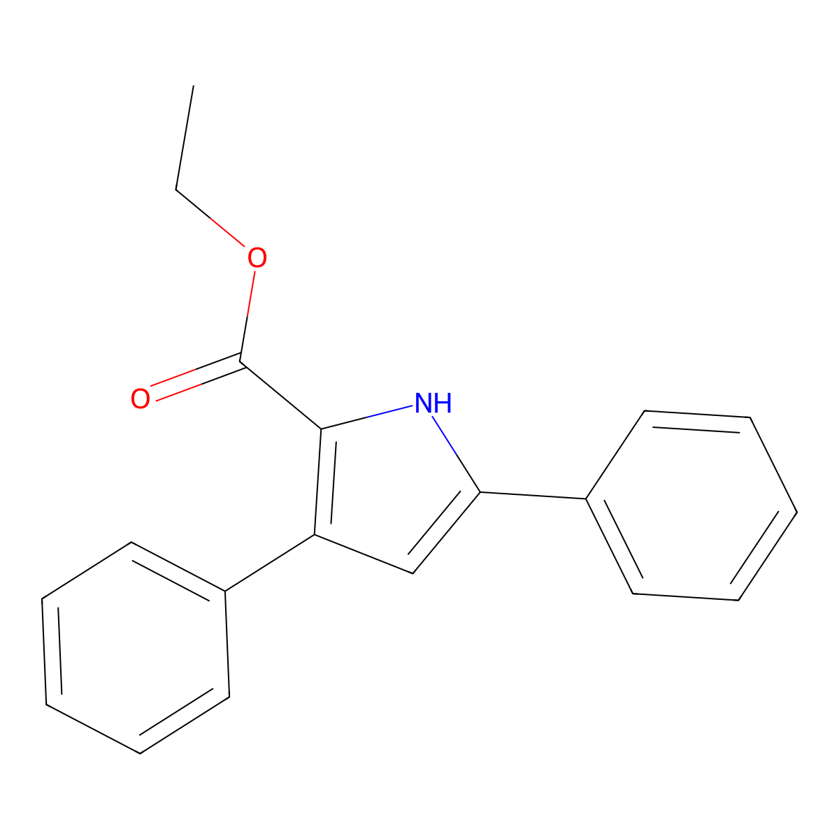 ethyl 3,5-diphenyl-1H-pyrrole-2-carboxylate molecular structure, CAS 53778-26-0