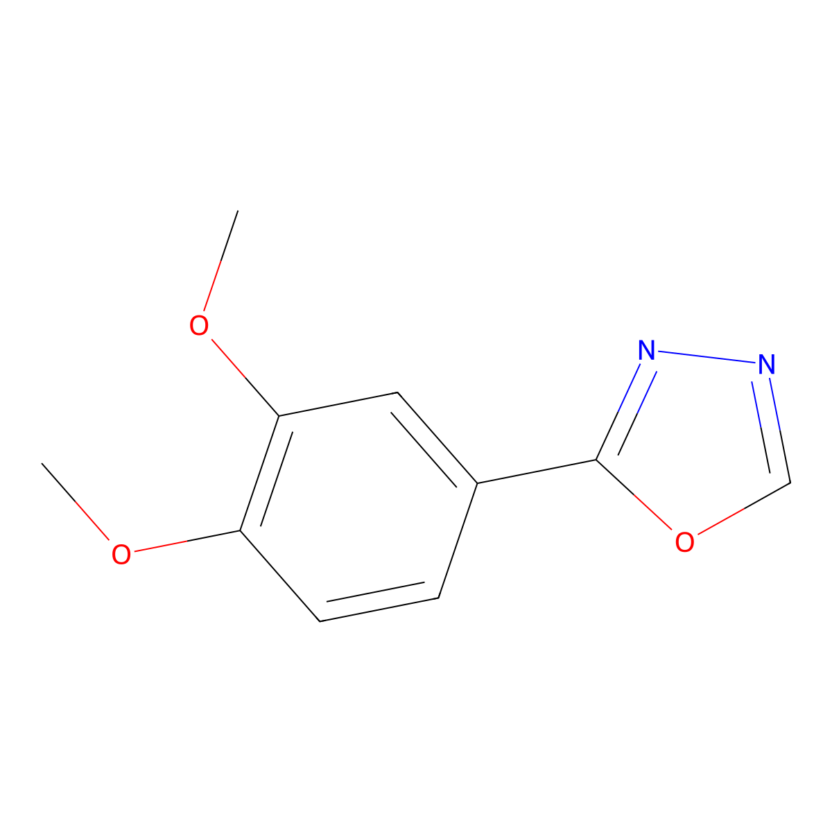 2-(3,4-Dimethoxyphenyl)-1,3,4-oxadiazole molecular structure, CAS 5378-22-3
