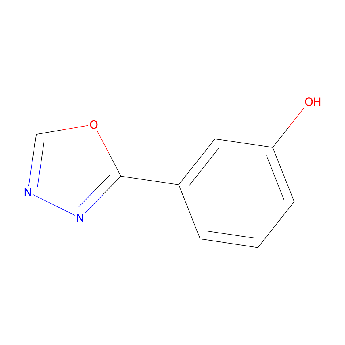 3-(1,3,4-Oxadiazol-2-yl)phenol molecular structure, CAS 5378-29-0