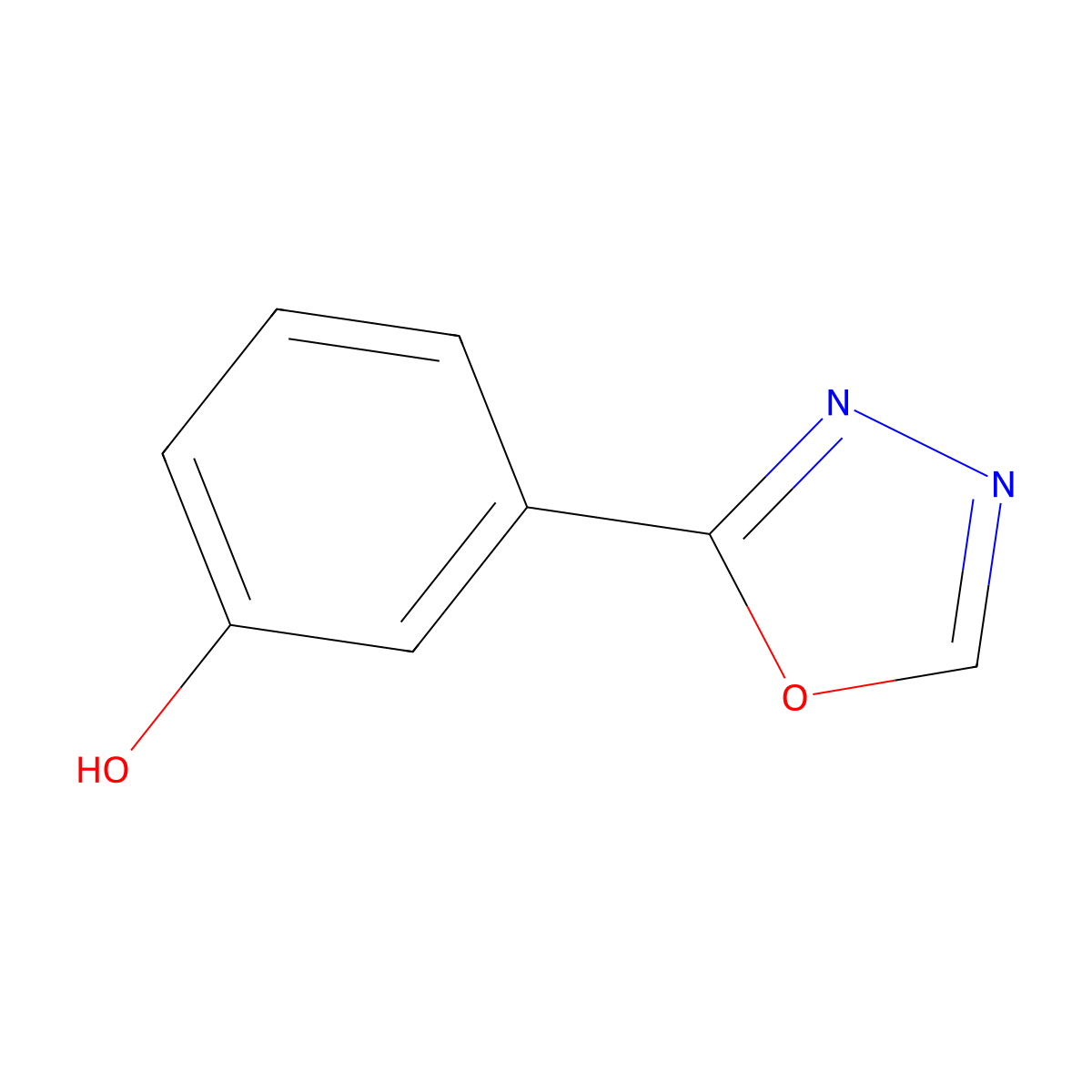 3-(1,3,4-Oxadiazol-2-yl)phenol molecular structure, CAS 5378-29-0