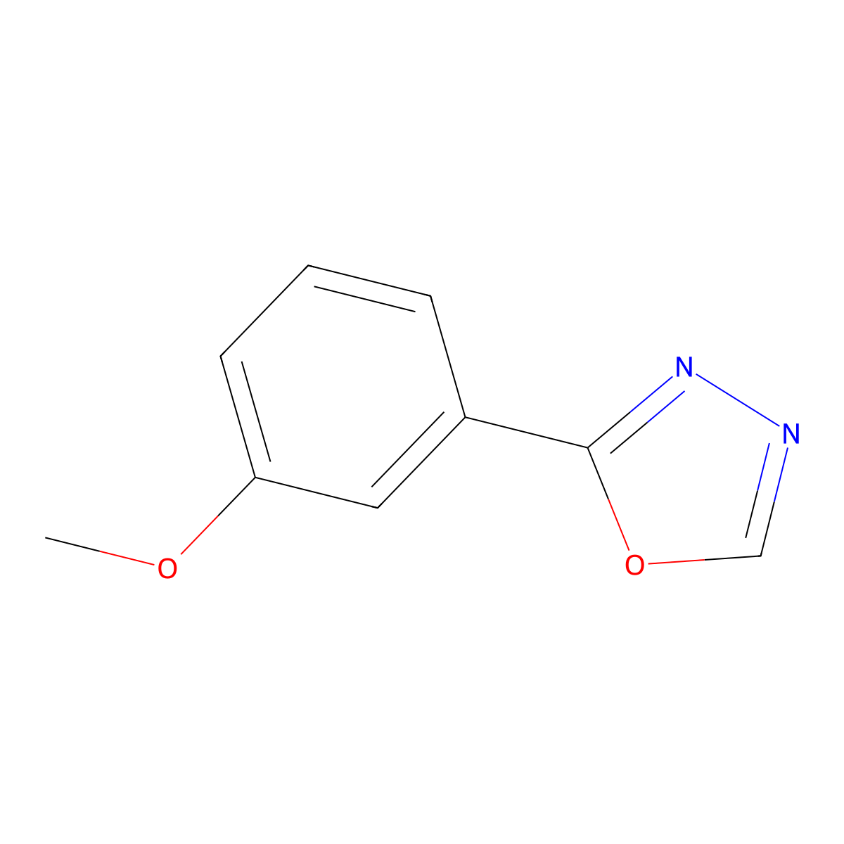 2-(3-Methoxyphenyl)-1,3,4-oxadiazole molecular structure, CAS 5378-30-3
