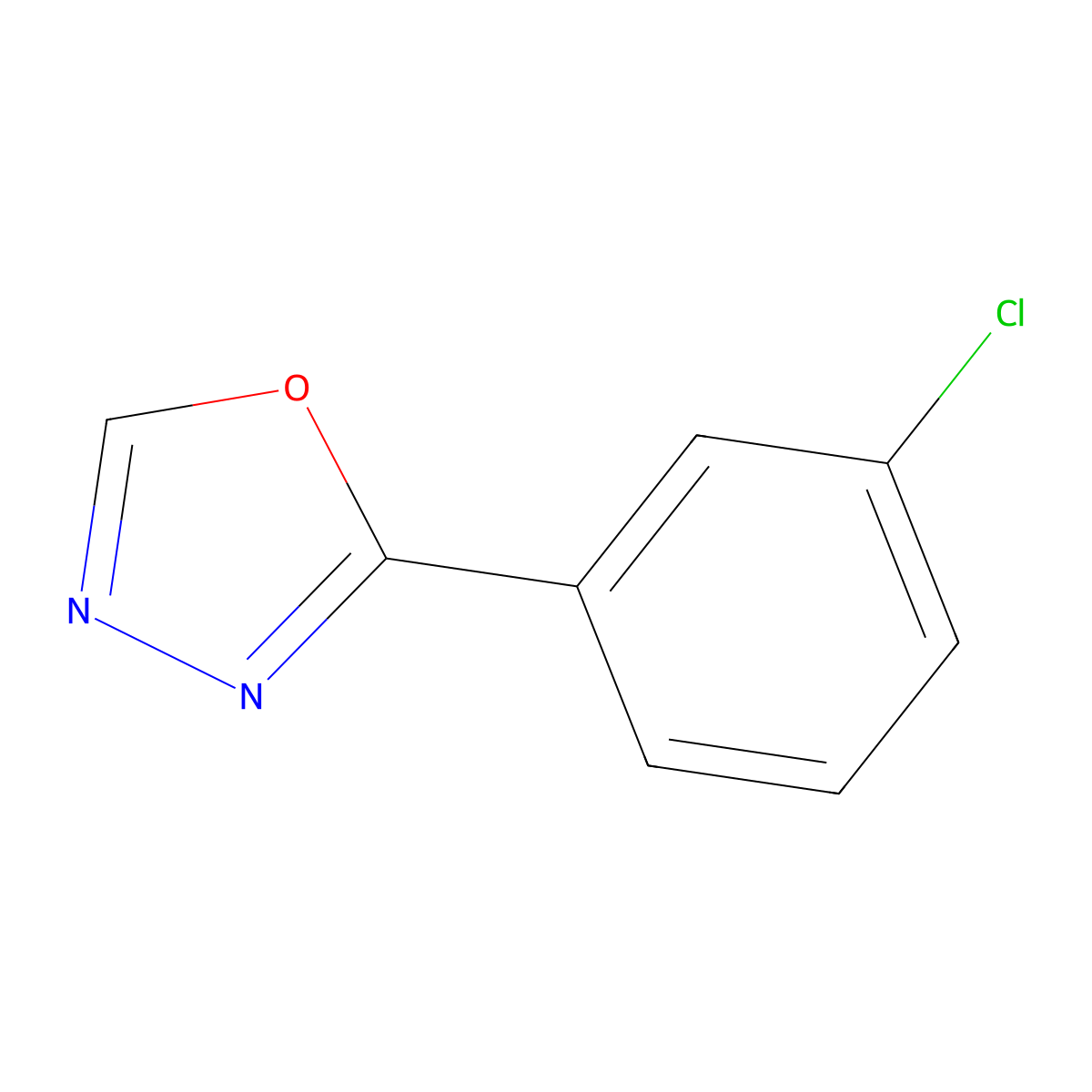 2-(3-Chlorophenyl)-1,3,4-oxadiazole molecular structure, CAS 5378-33-6