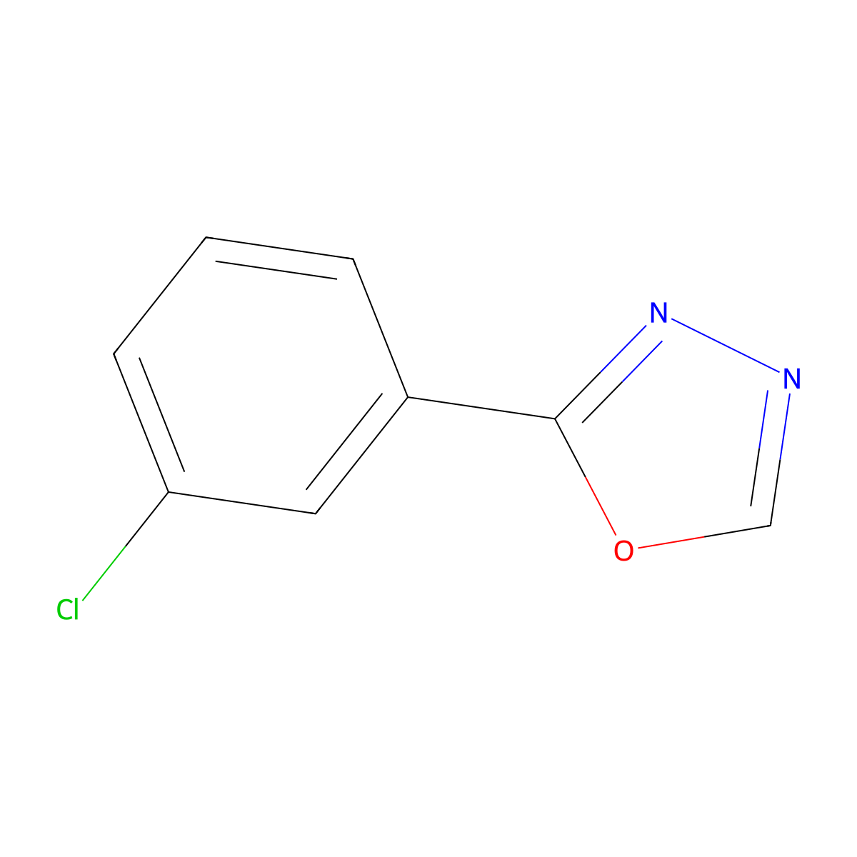2-(3-Chlorophenyl)-1,3,4-oxadiazole molecular structure, CAS 5378-33-6