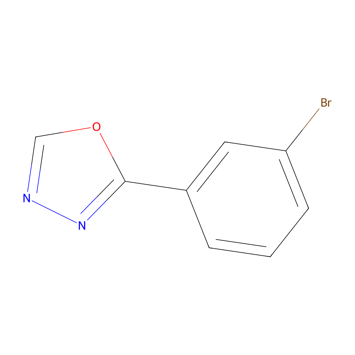2-(3-Bromophenyl)-1,3,4-oxadiazole molecular structure, CAS 5378-34-7