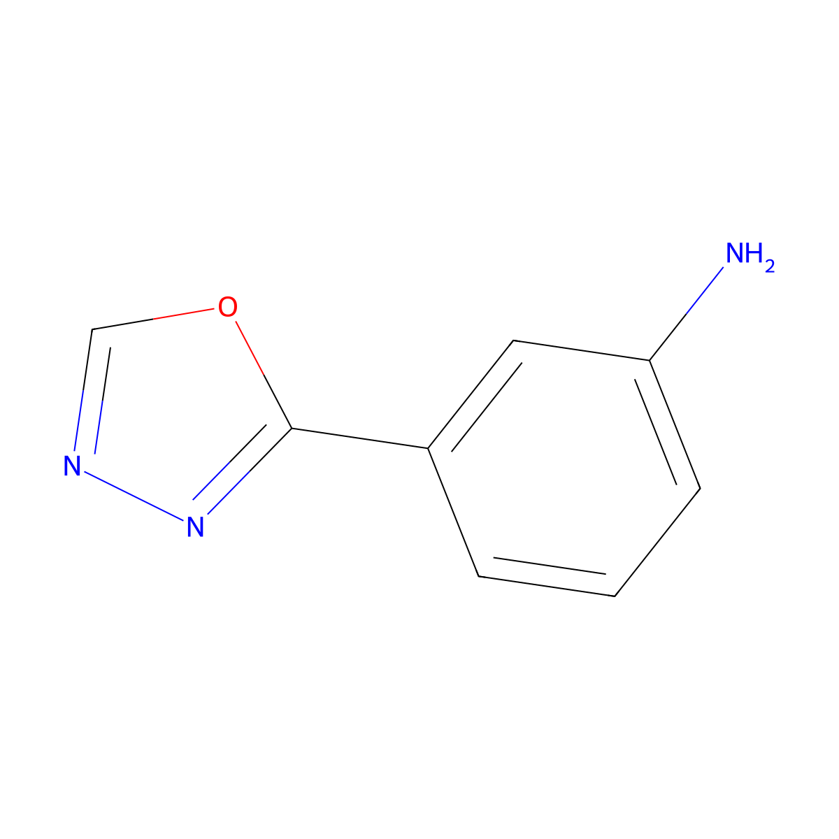 3-(1,3,4-Oxadiazol-2-yl)aniline molecular structure, CAS 5378-35-8