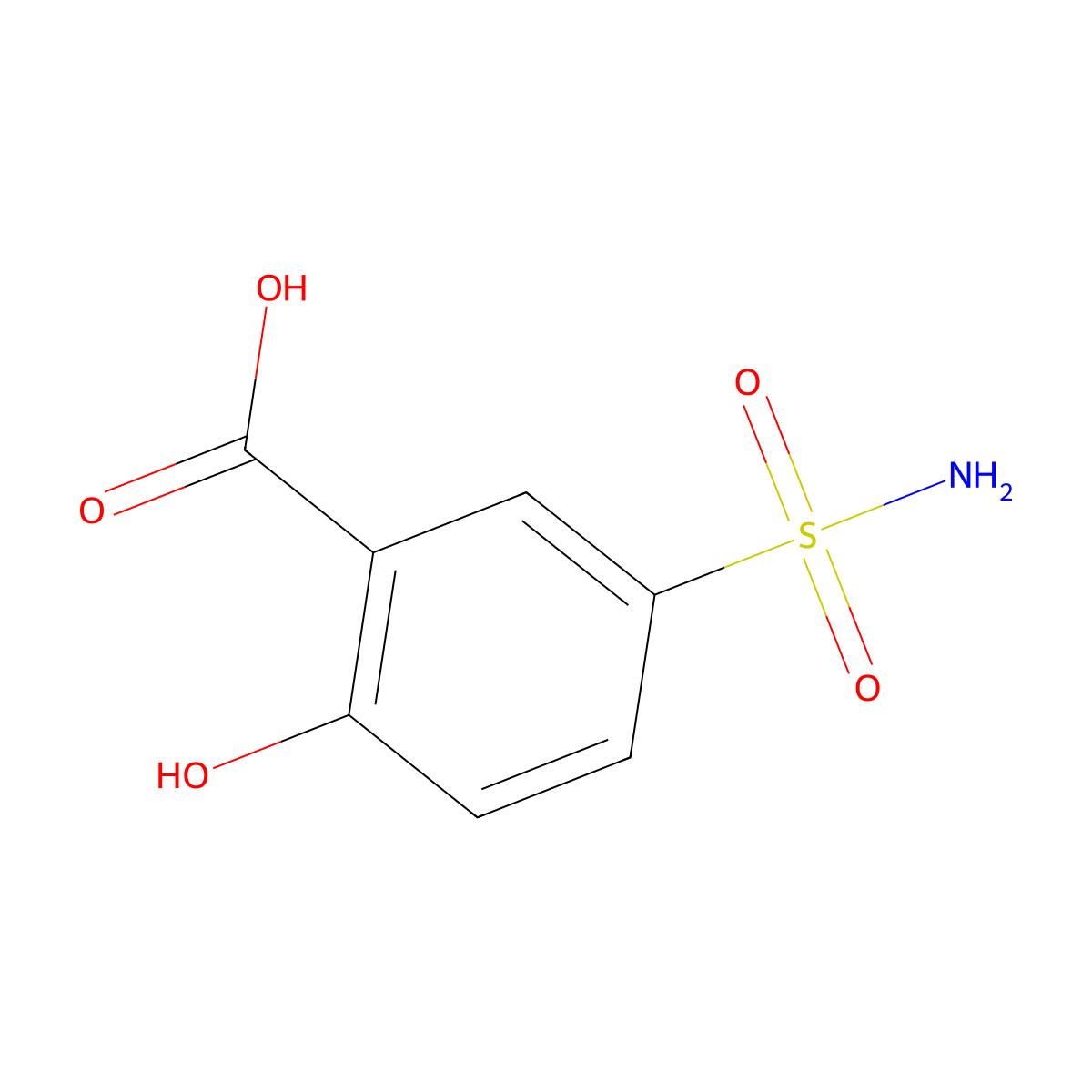 2-Hydroxy-5-sulfamoylbenzoic acid molecular structure, CAS 5378-41-6
