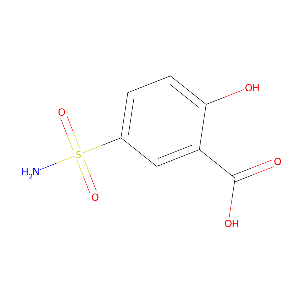 2-Hydroxy-5-sulfamoylbenzoic acid molecular structure, CAS 5378-41-6
