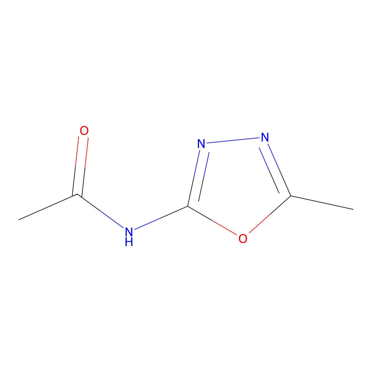 n-(5-Methyl-1,3,4-oxadiazol-2-yl)acetamide molecular structure, CAS 5378-58-5