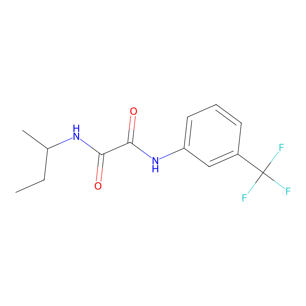 N'-butan-2-yl-N-[3-(trifluoromethyl)phenyl]oxamide molecular structure, CAS 5378-86-9