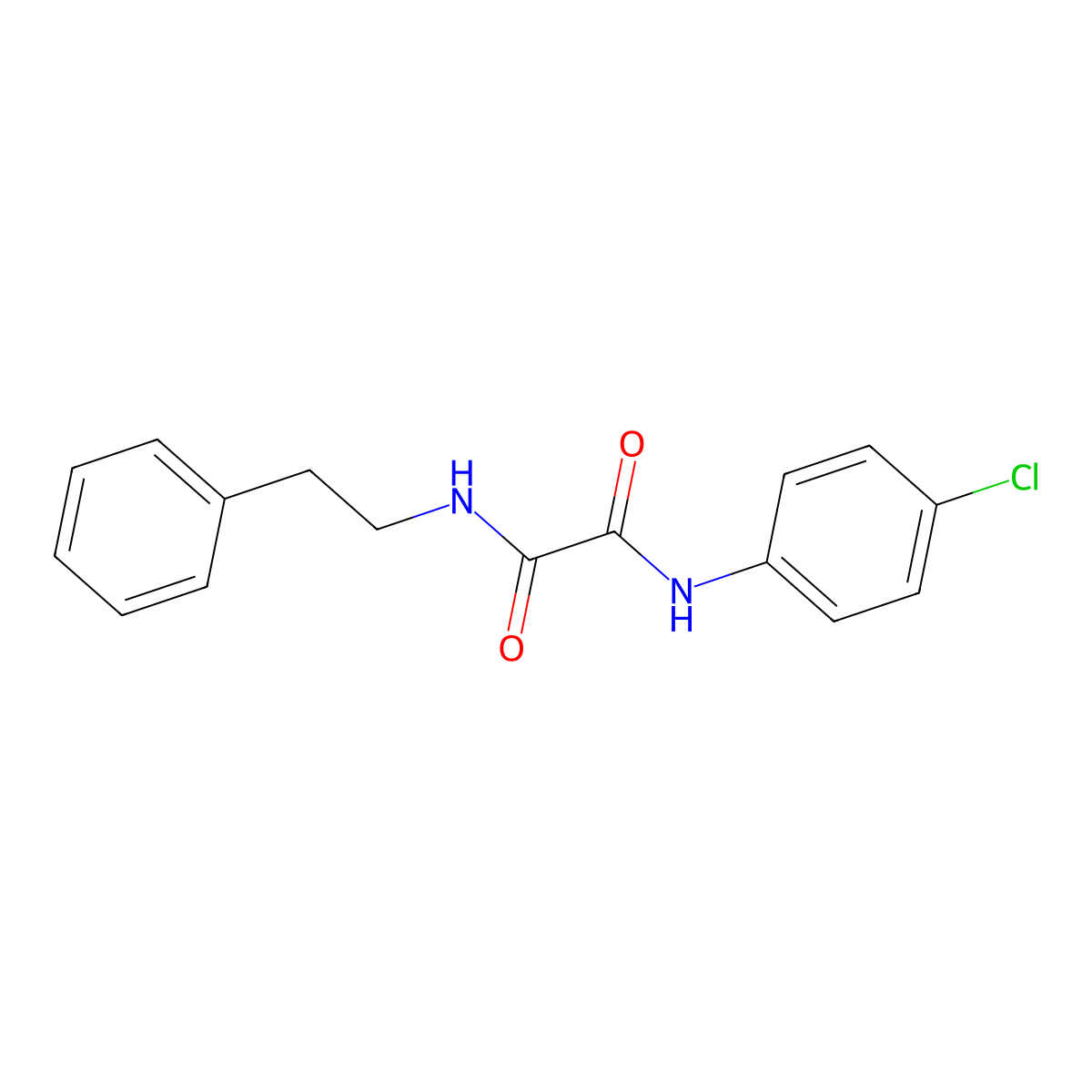 N-(4-chlorophenyl)-N'-(2-phenylethyl)ethanediamide molecular structure, CAS 5378-89-2