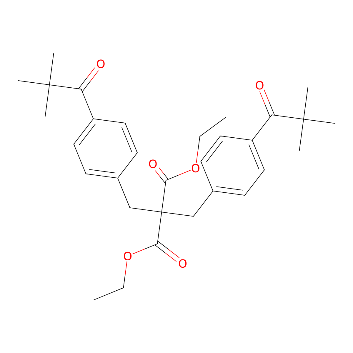 Diethyl bis(4-pivaloylbenzyl)malonate molecular structure, CAS 53780-45-3