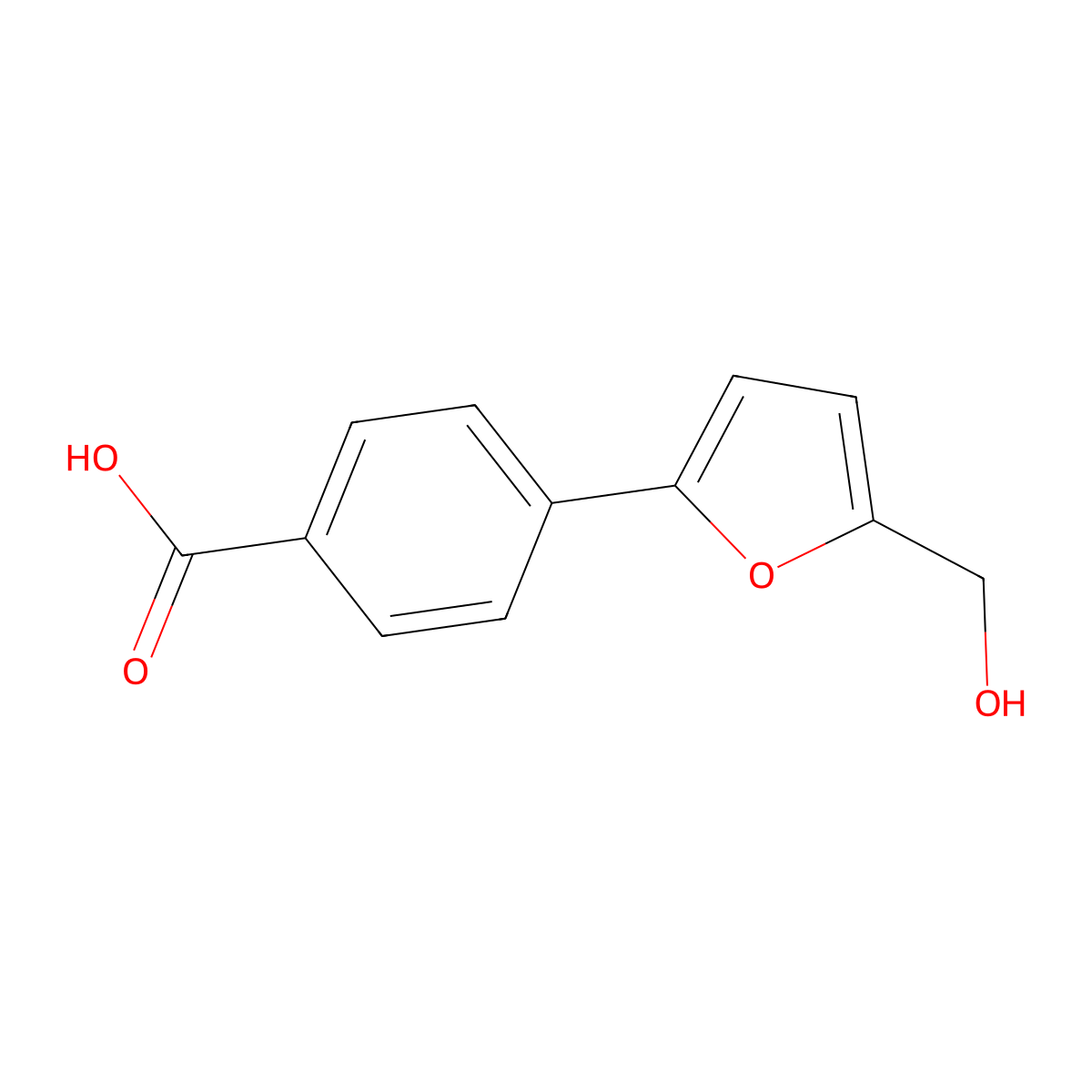 4-(5-Hydroxymethyl-furan-2-yl)-benzoic acid molecular structure, CAS 53782-69-7