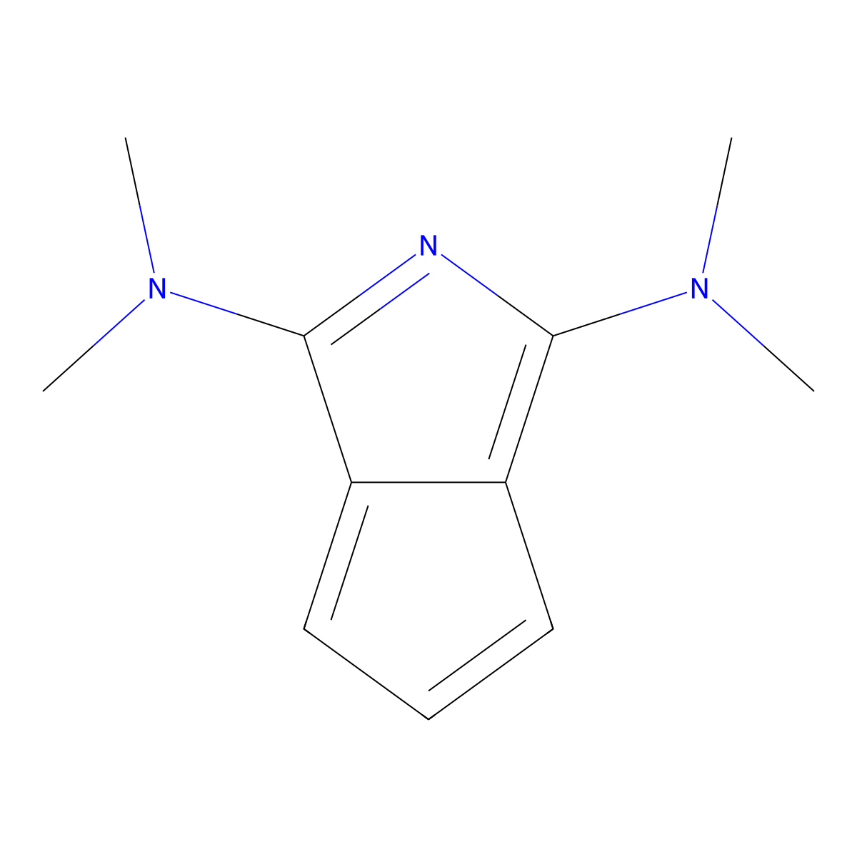 2-Azapentalene, 1,3-bis(dimethylamino)- molecular structure, CAS 53783-12-3