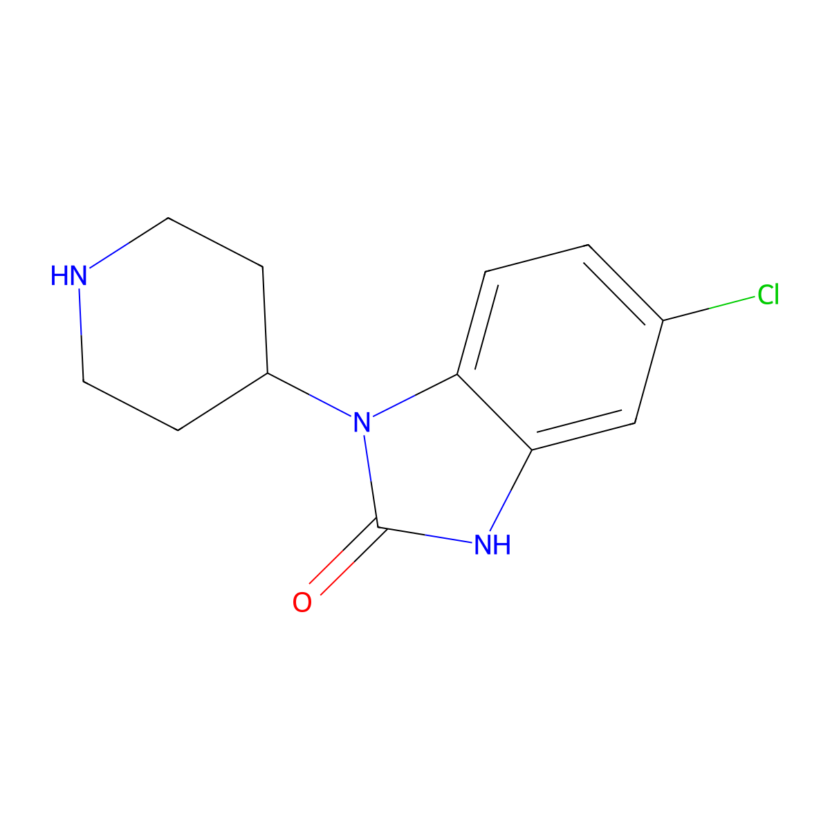 5-Chloro-1,3-dihydro-1-(4-piperidinyl)-2H-benzimidazol-2-one molecular structure, CAS 53786-28-0