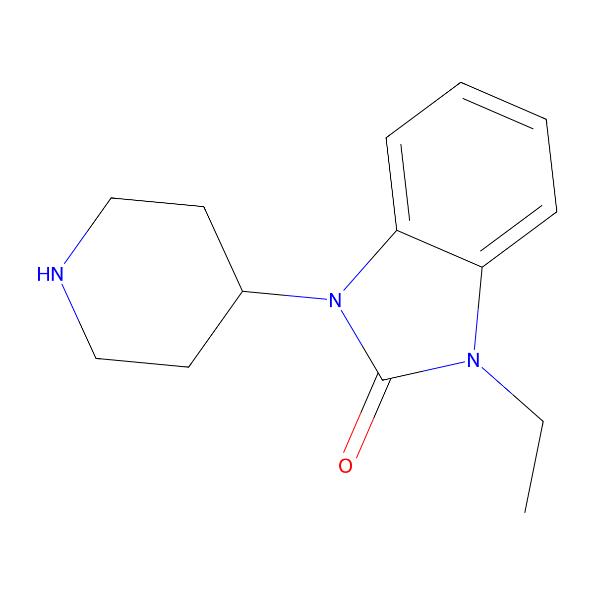 1-Ethyl-3-piperidin-4-ylbenzimidazol-2-one molecular structure, CAS 53786-29-1