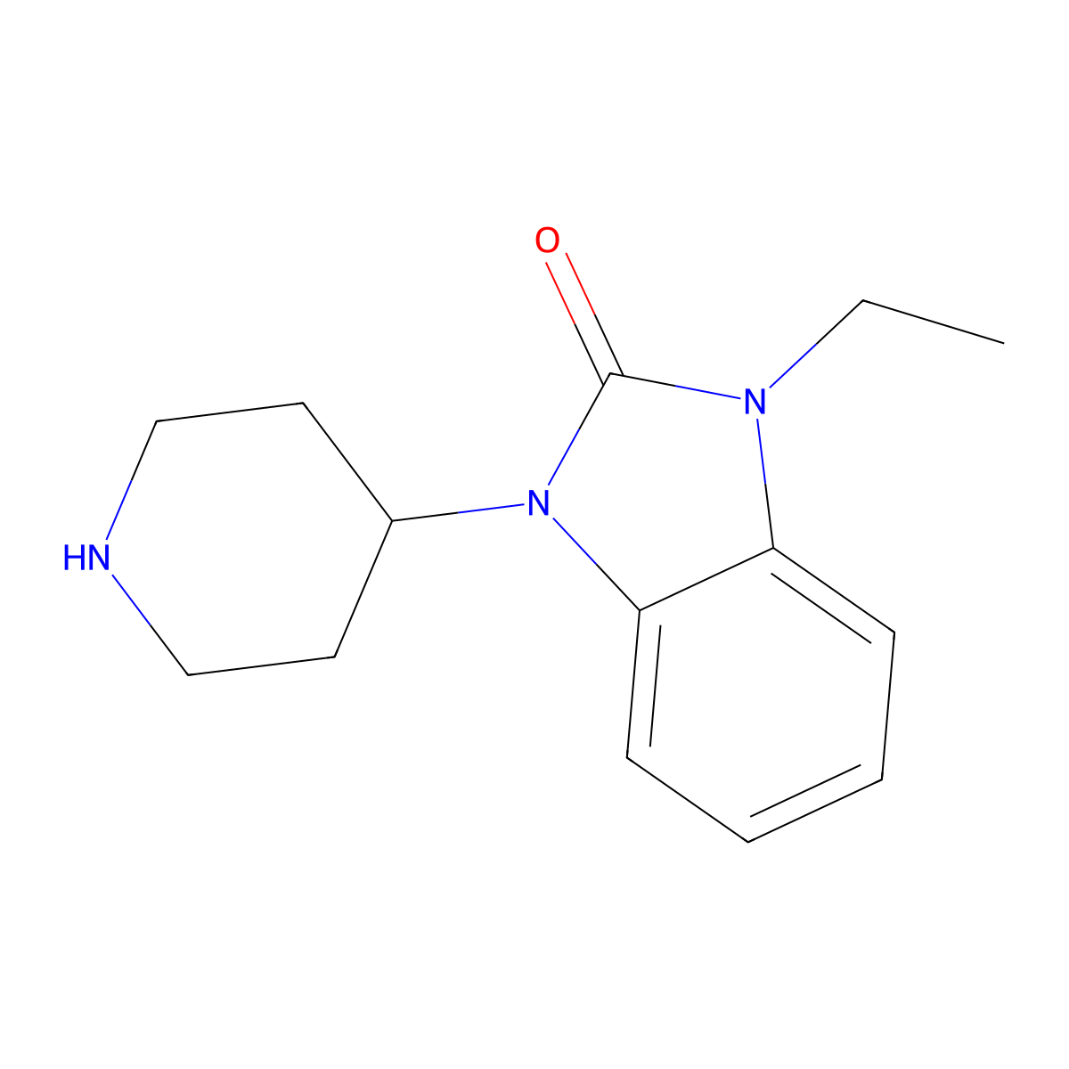 1-Ethyl-3-piperidin-4-ylbenzimidazol-2-one molecular structure, CAS 53786-29-1