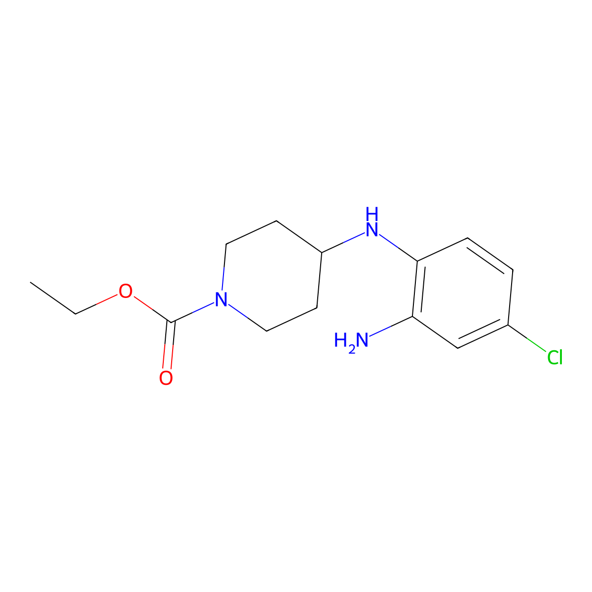 Ethyl 4-[(2-amino-4-chlorophenyl)amino]piperidine-1-carboxylate molecular structure, CAS 53786-45-1