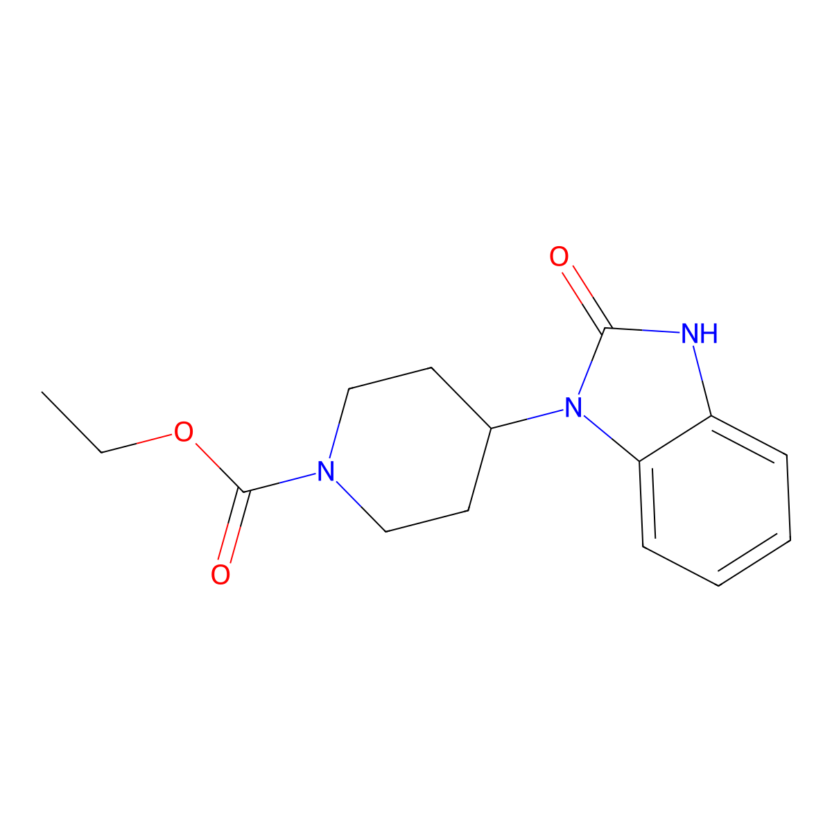 Ethyl 4-(2,3-dihydro-2-oxo-1H-benzimidazol-1-yl)piperidine-1-carboxylate molecular structure, CAS 53786-47-3