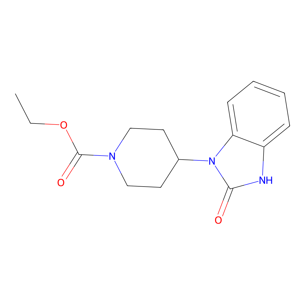 Ethyl 4-(2,3-dihydro-2-oxo-1H-benzimidazol-1-yl)piperidine-1-carboxylate molecular structure, CAS 53786-47-3