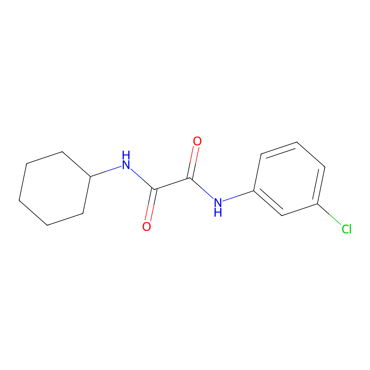 N'-(3-chlorophenyl)-N-cyclohexyloxamide molecular structure, CAS 5379-46-4