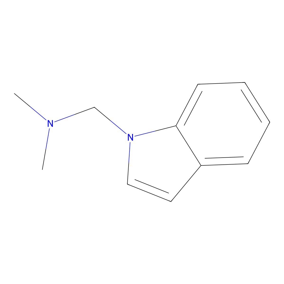 N-(Dimethylaminomethyl)-indole molecular structure, CAS 5379-79-3