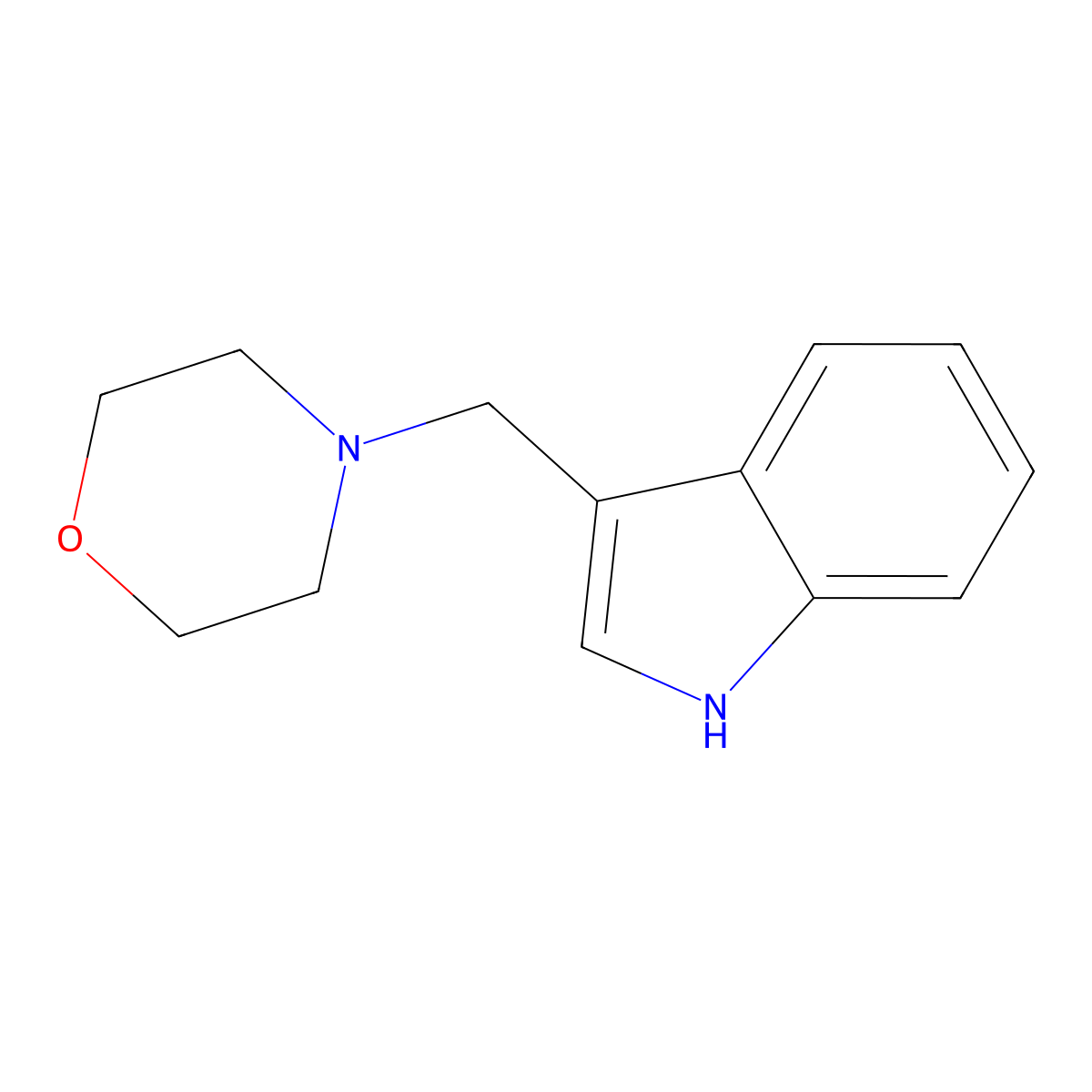 3-(Morpholinomethyl)indole molecular structure, CAS 5379-88-4