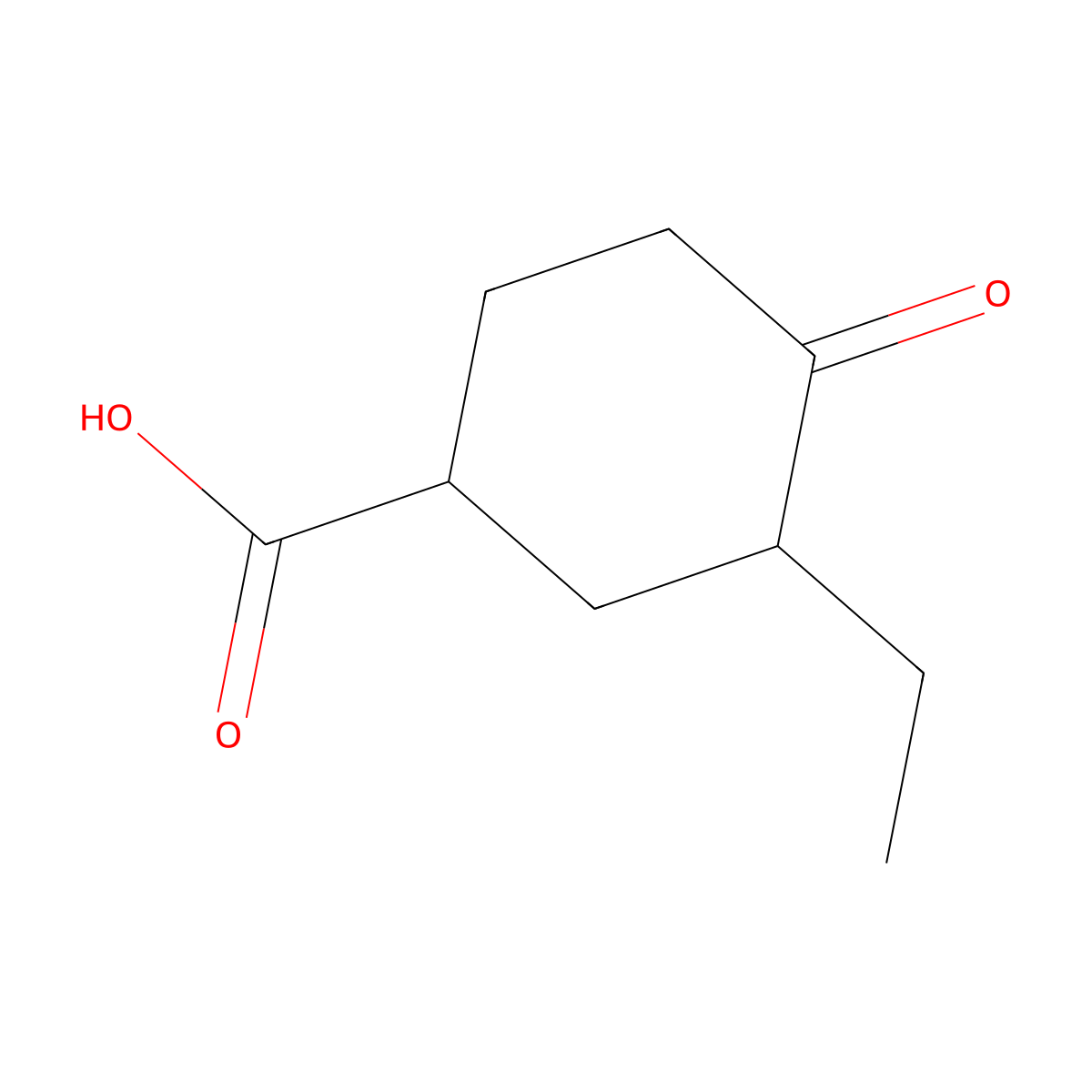 3-Ethyl-4-oxocyclohexane-1-carboxylic acid molecular structure, CAS 53792-12-4