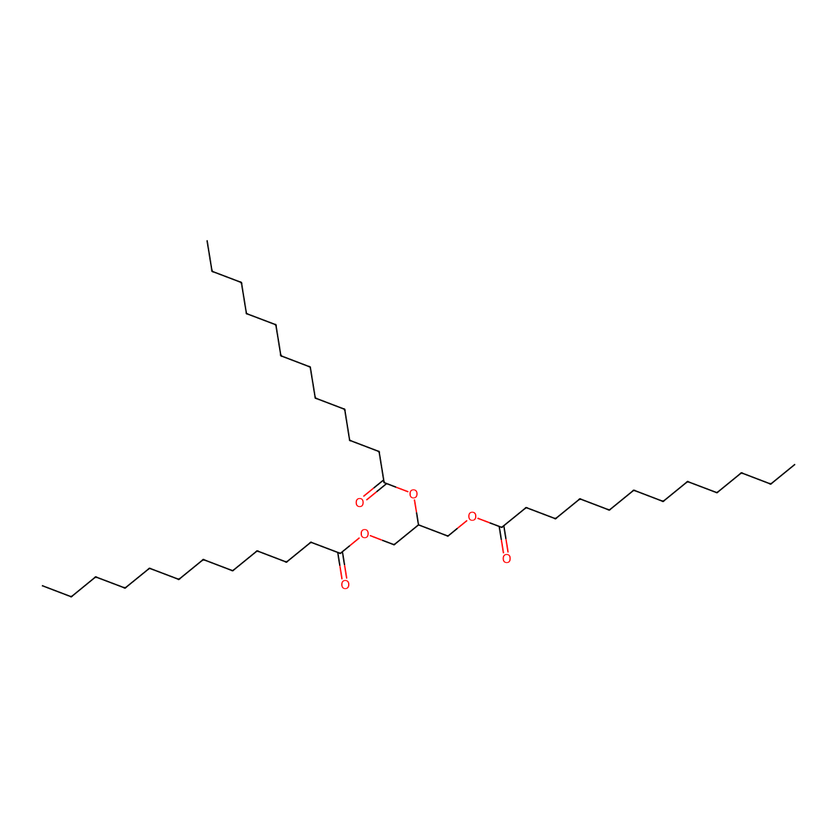 Trilaurin molecular structure, CAS 538-24-9