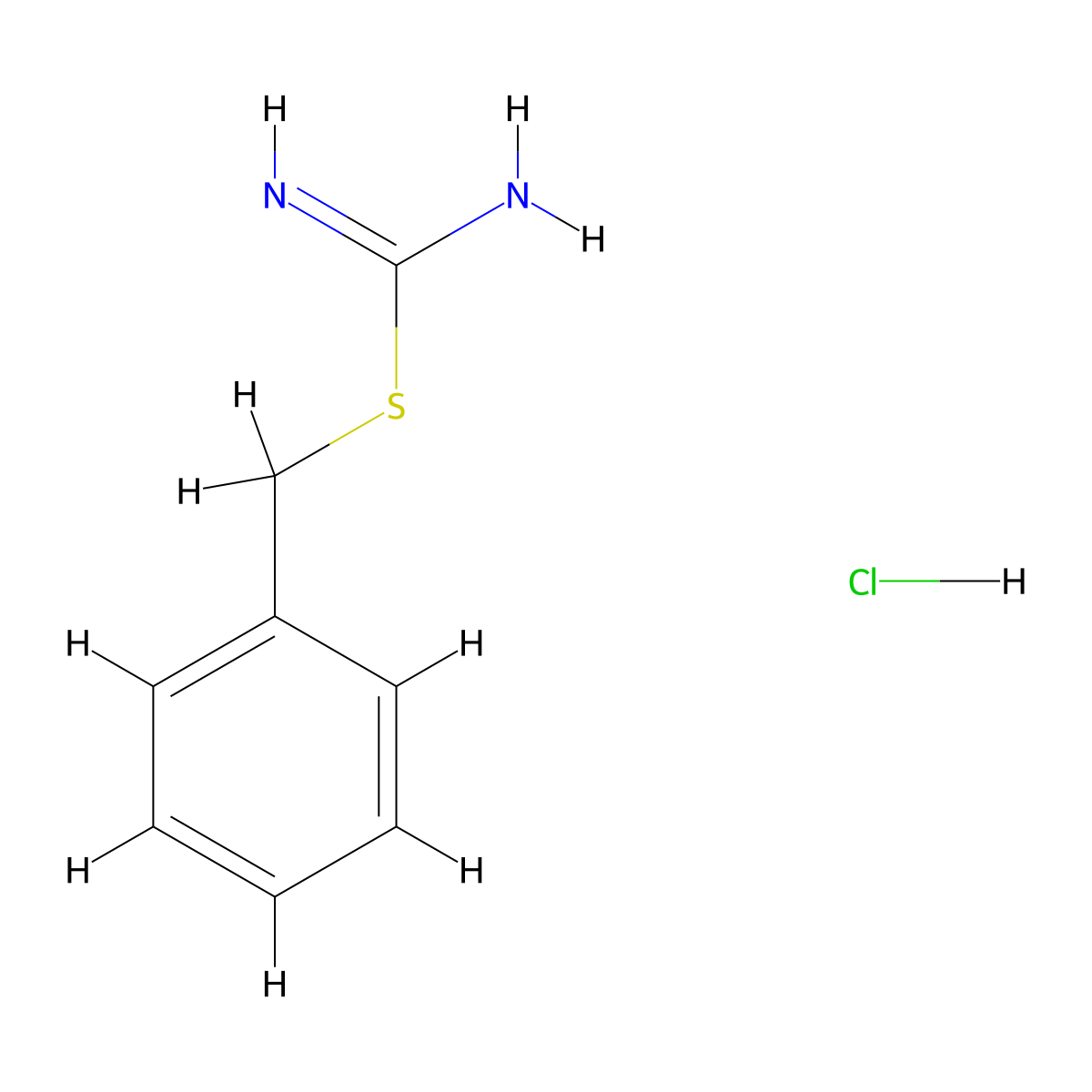 S-Benzylthiuronium chloride molecular structure, CAS 538-28-3