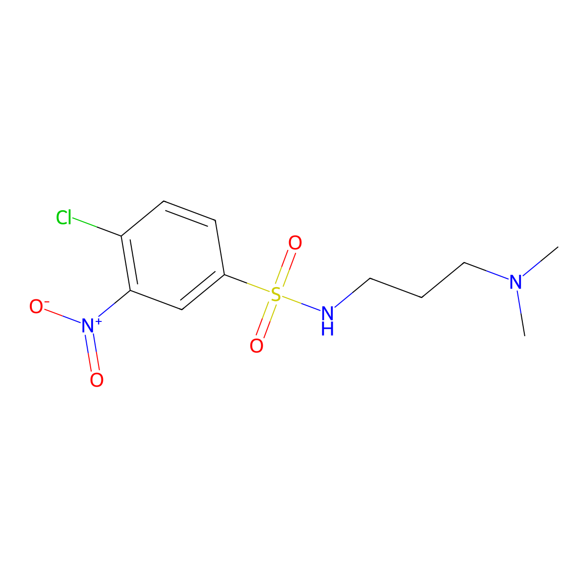 4-chloro-N-[3-(dimethylamino)propyl]-3-nitrobenzene-1-sulfonamide molecular structure, CAS 53803-81-9