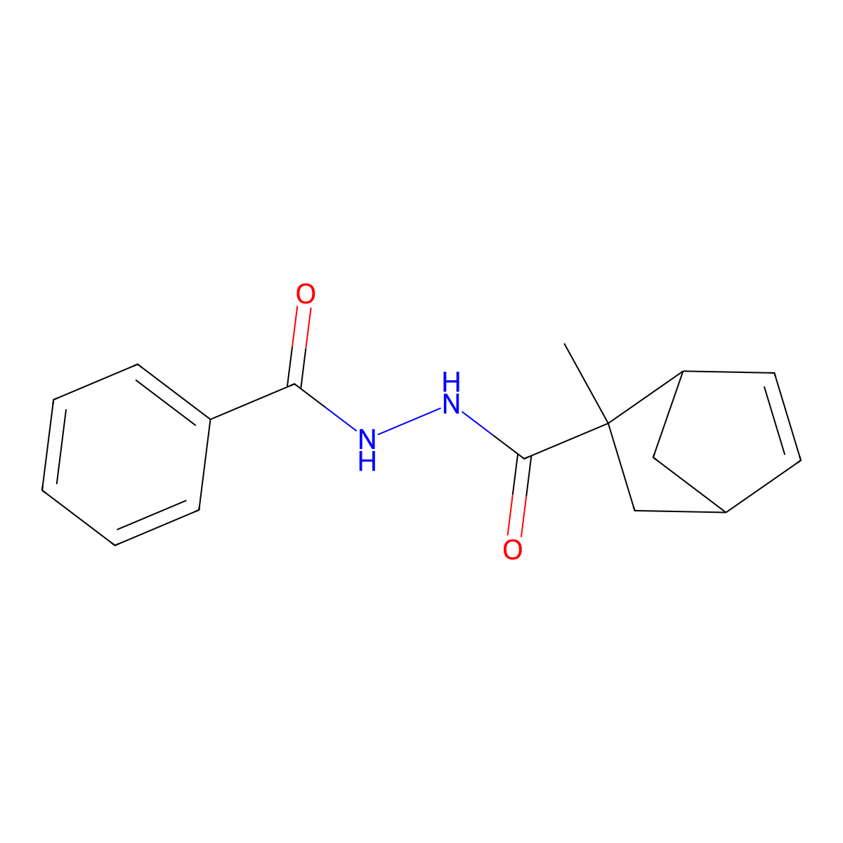 N'-Benzoyl-2-methylbicyclo[2.2.1]hept-5-ene-2-carbohydrazide molecular structure, CAS 5381-11-3