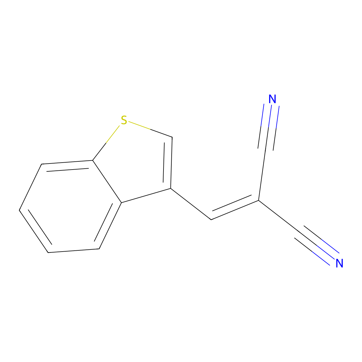 (1-Benzothiophen-3-ylmethylidene)propanedinitrile molecular structure, CAS 5381-30-6