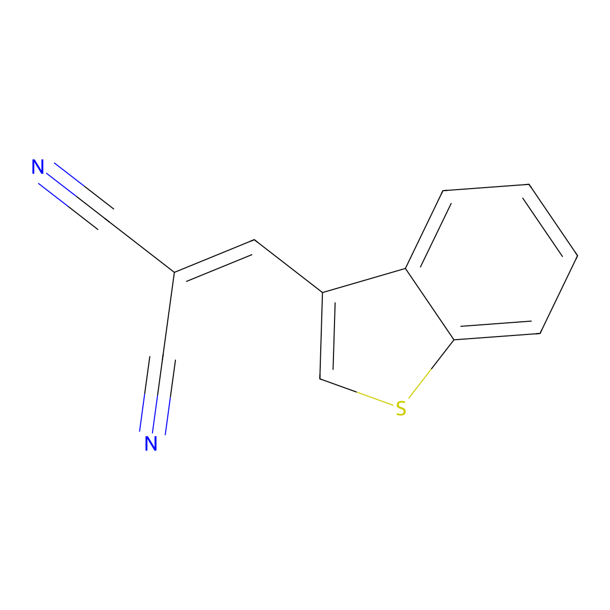 (1-Benzothiophen-3-ylmethylidene)propanedinitrile molecular structure, CAS 5381-30-6