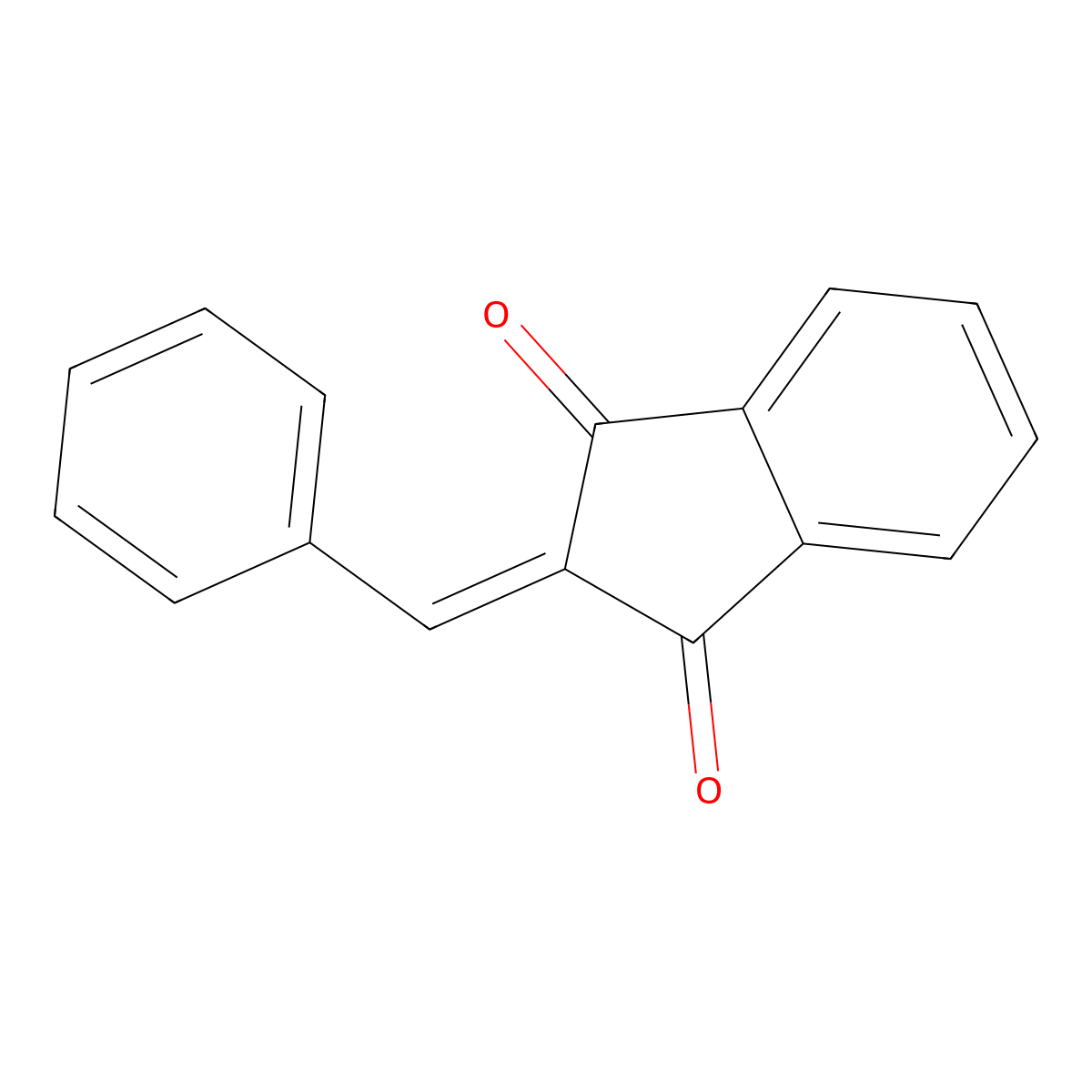 2-Benzylidene-1,3-indandione molecular structure, CAS 5381-33-9