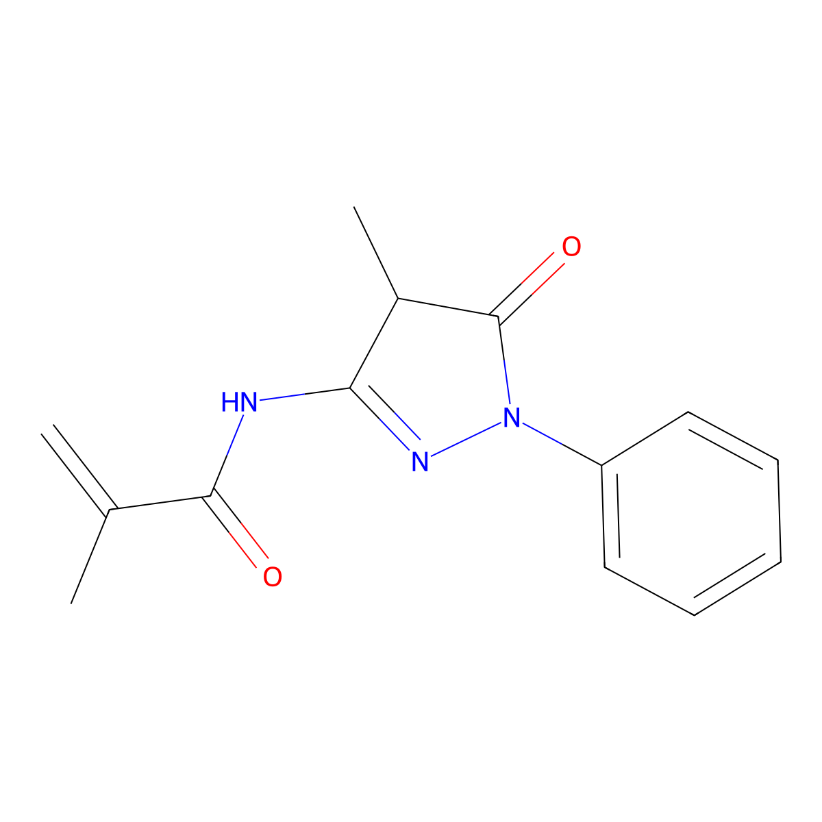 N-(4,5-Dihydro-4-methyl-5-oxo-1-phenyl-1H-pyrazol-3-yl)methacrylamide molecular structure, CAS 53810-90-5