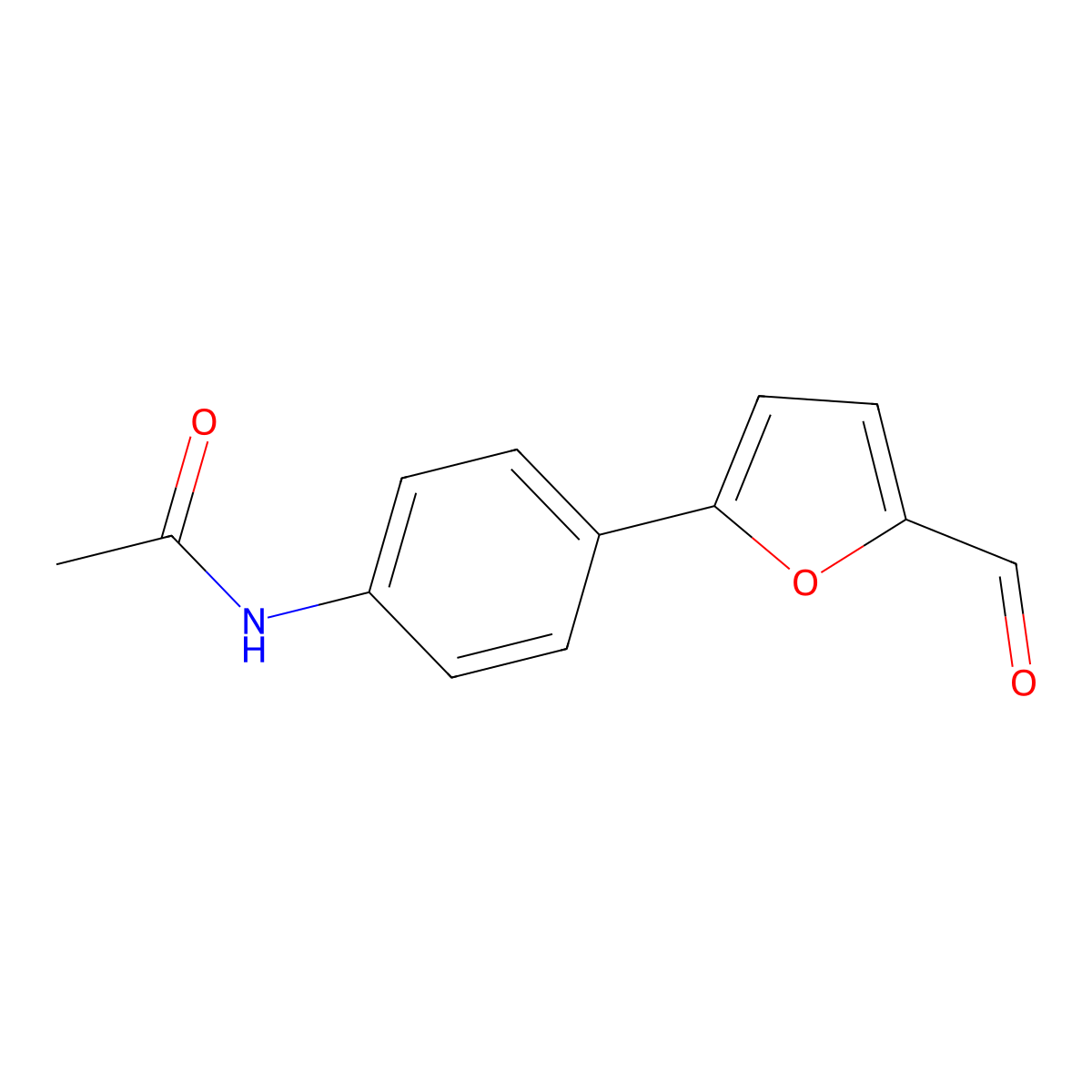 N-[4-(5-formyl-2-furyl)phenyl]acetamide molecular structure, CAS 53811-38-4