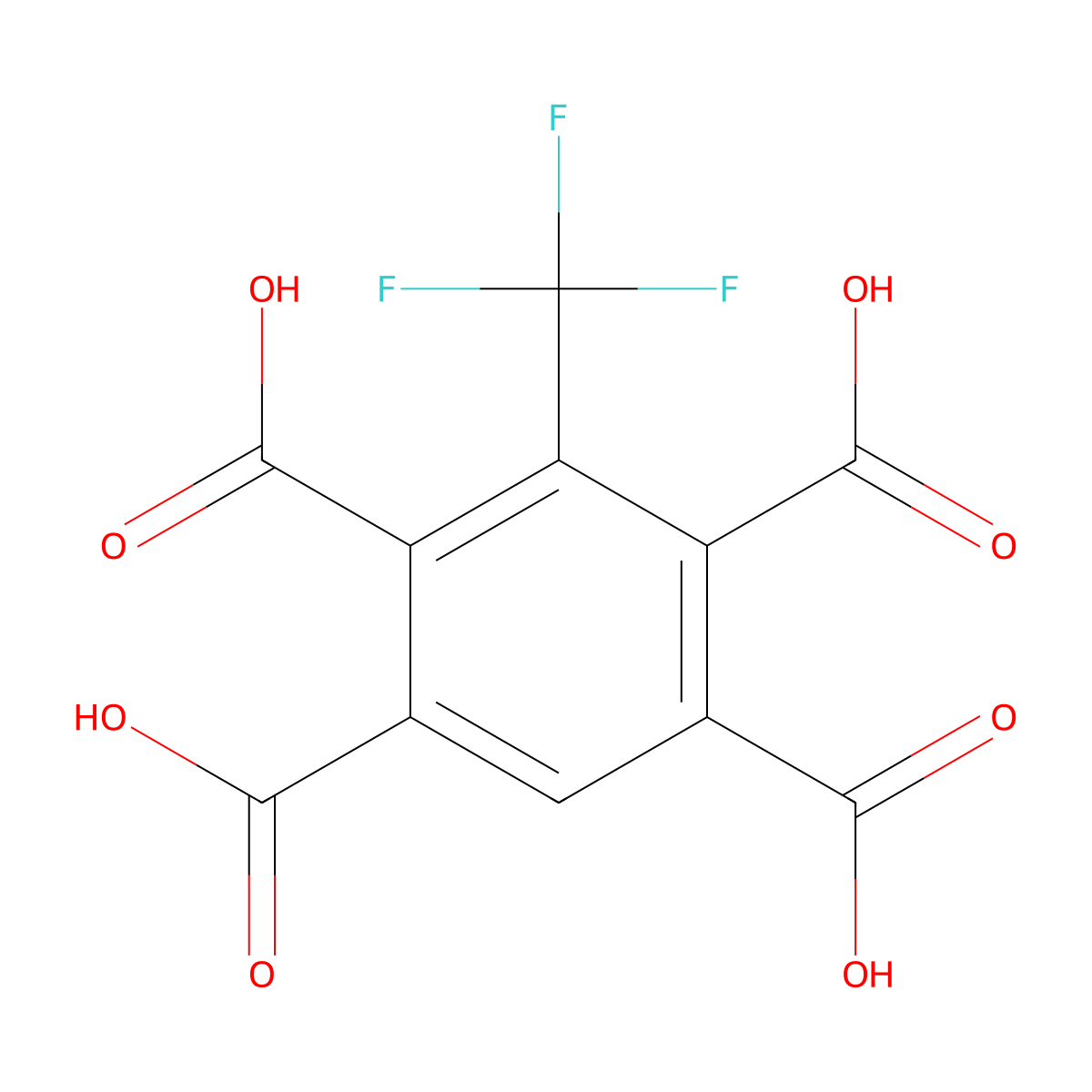 3-(Trifluoromethyl)benzene-1,2,4,5-tetracarboxylic acid molecular structure, CAS 53812-59-2