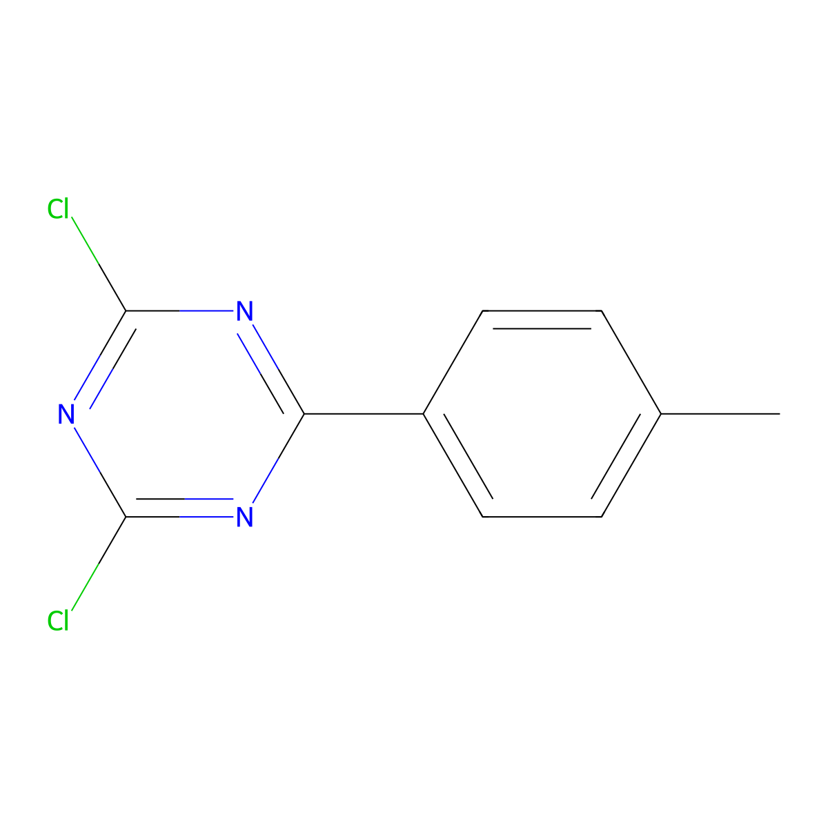 2,4-Dichloro-6-(4-methylphenyl)-1,3,5-triazine molecular structure, CAS 53815-25-1